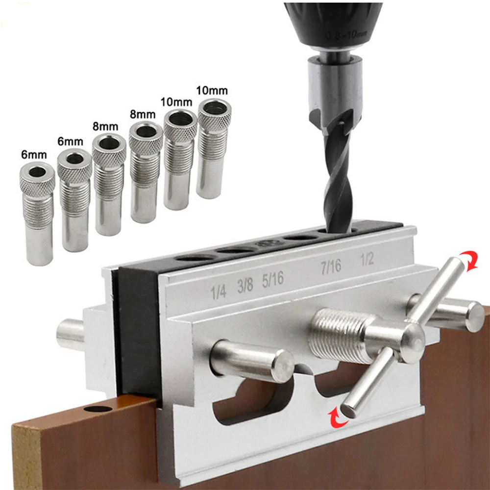 

Alloy Steel Woodworking Hole Drill Punch Positioner Guide Locator Jig Joinery System Wood Working DIY Tool