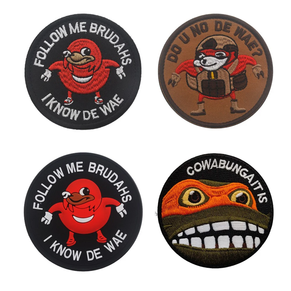 Japan Anime Cartoon Cowabunga It Is Embroidery Patch Sticker Decal Operator Applique Funny Tactical Patches