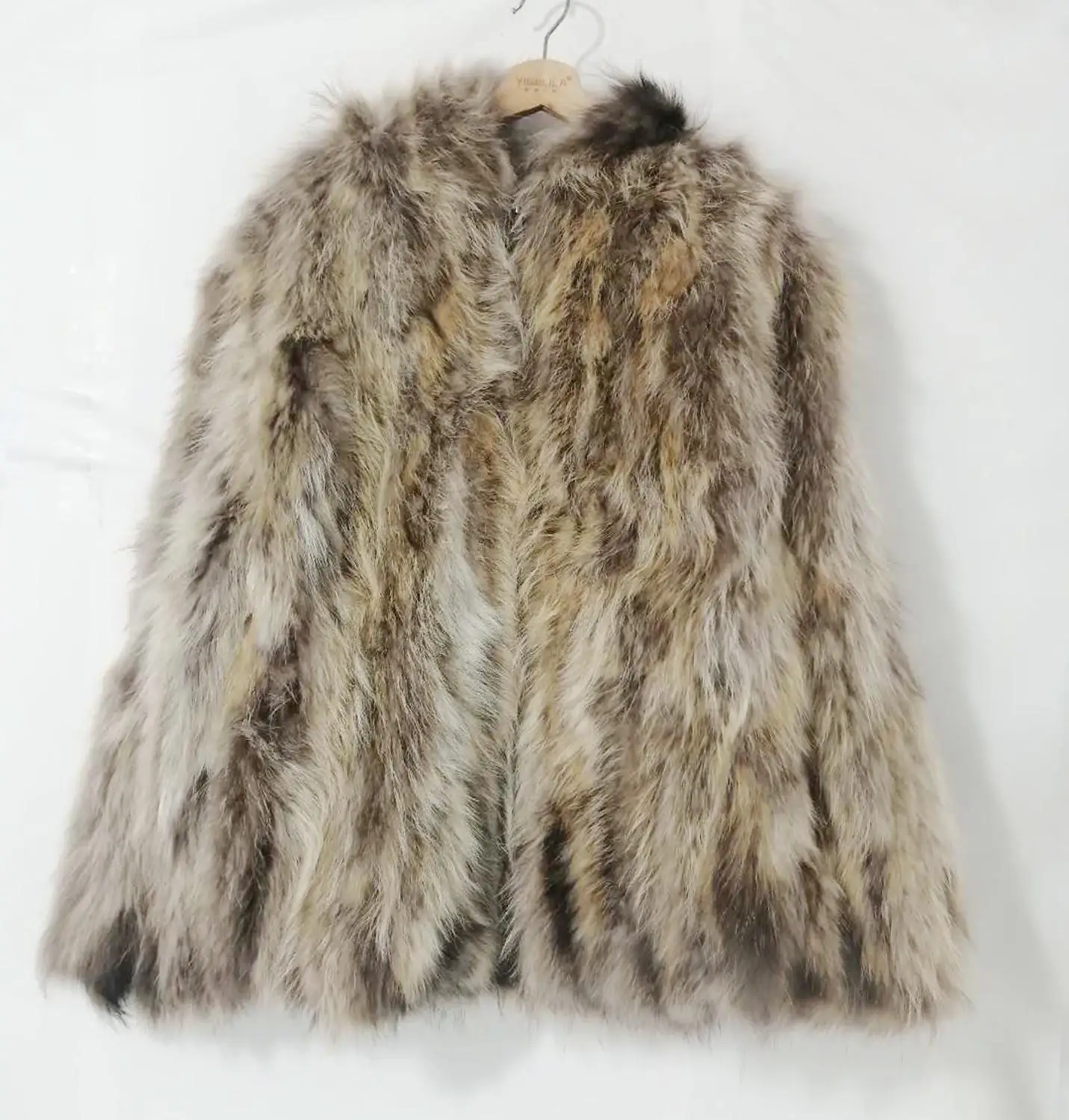 NEW Real genunie natural men raccoon fur coat with hood men's fashion warm winter jacket outwear custom any size