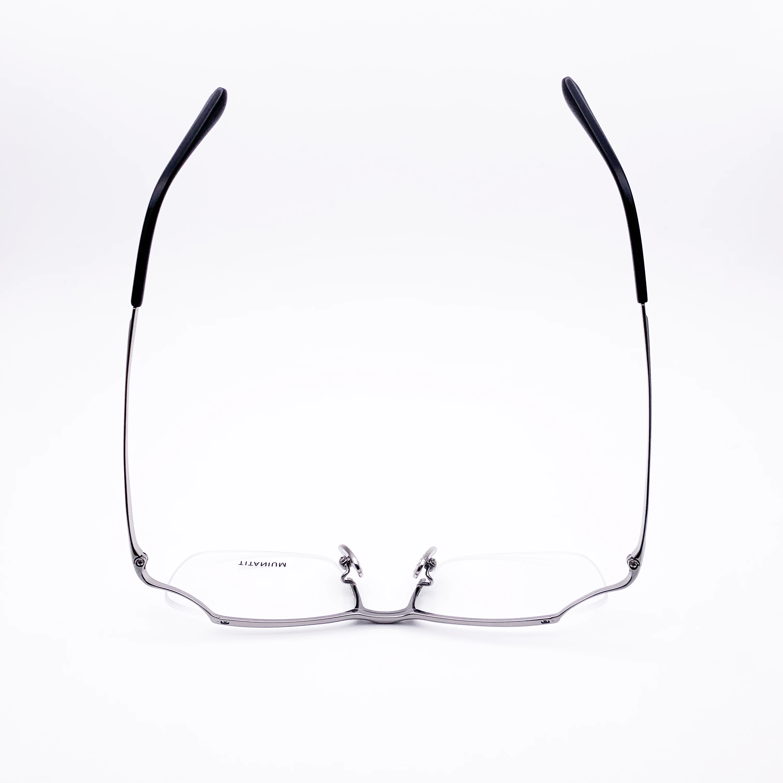 Belight Optical Japan Design Simple Line Pure Titanium Half Rimless Frame Men Prescription Semi Eyeglasses  Eyewear LA6102