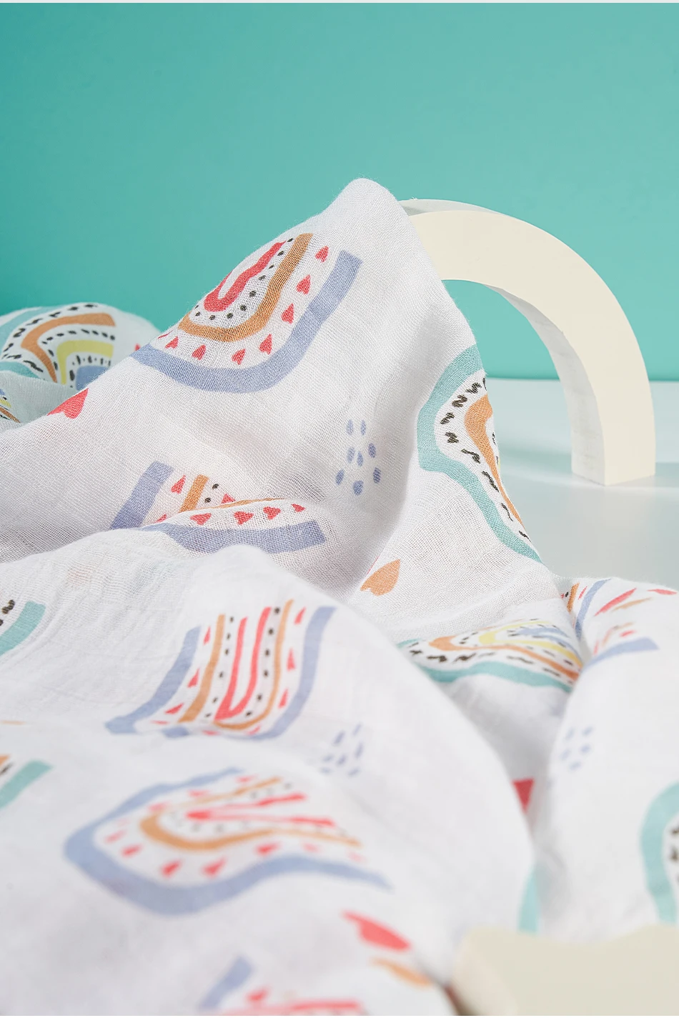 Happyflute New Promotion Soft Muslin Bamboo Cotton Baby Wrap Fashion Printed Newborn Multi-function Swaddle Blanket 120*110cm