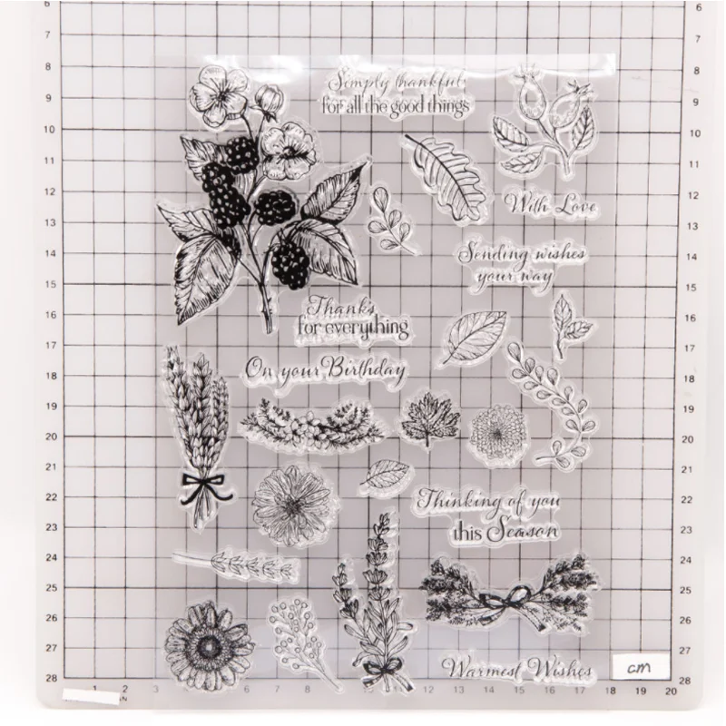 

Flowers And Fruits Transparent Clear Silicone Stamp Seal Cutting DIY Scrapbooking Rubber Stamping Coloring Diary Decor Reusable