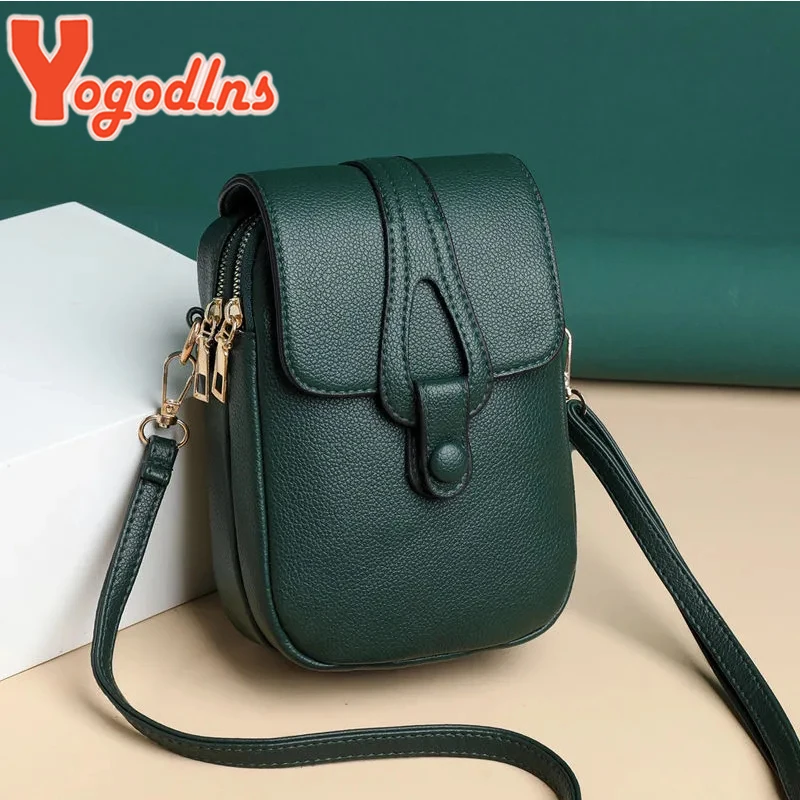 Simple Shoulder Bag for Women PU Leather Crossbody Bag Multi-layer Messenger Handbag and Purse Flap Phone Bag Bolsa sac