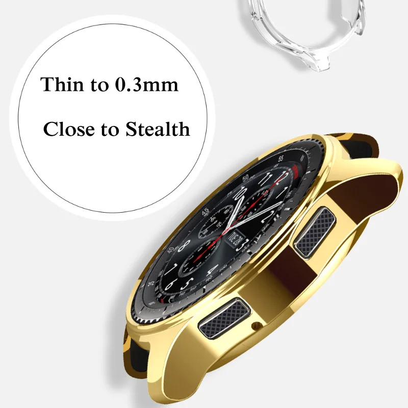 Funda para Samsung Galaxy Watch 3, correa de 45mm/41mm, cubierta protectora de pantalla chapada en TPU, carcasa protectora