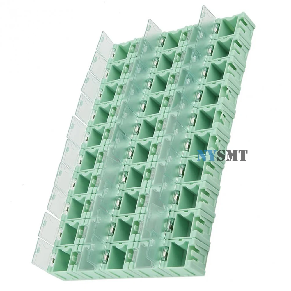 50pcs/lot SMT SMD IC Container Box Electronic Components Different Colors Self-locking buckle Tool Box Mini Storage Case