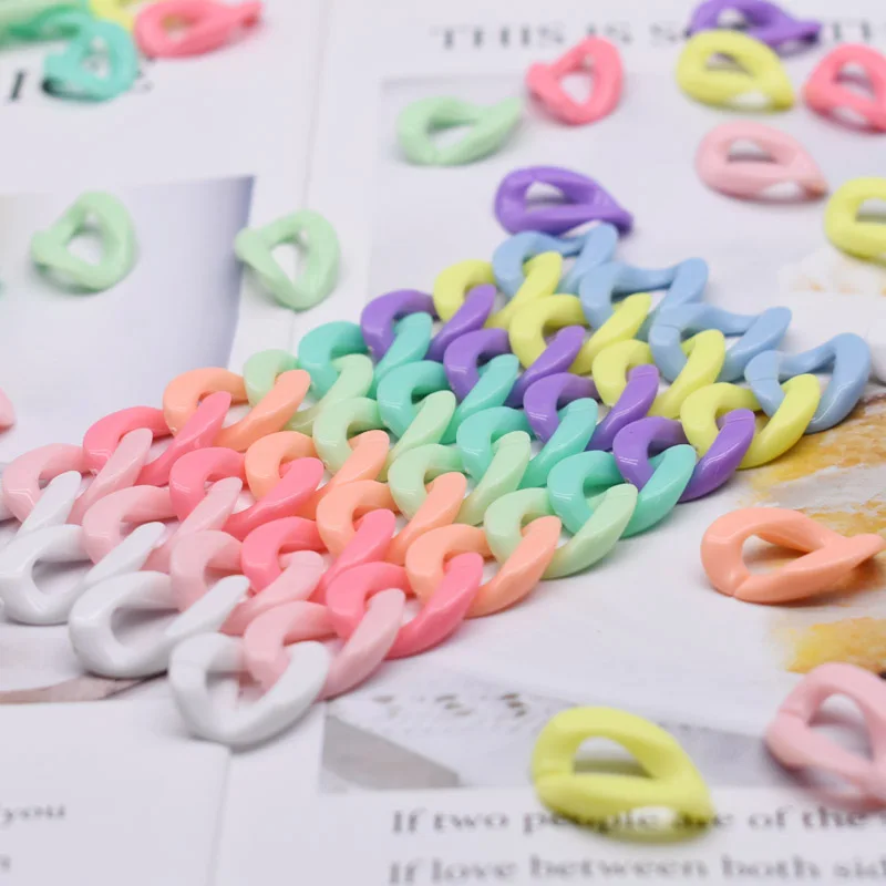 17x23mm  Acrylic Colour Open Ring Beads Connector Acrylic Clasps Hooks Link Chain for Jewelry Making Components DIY Accessories