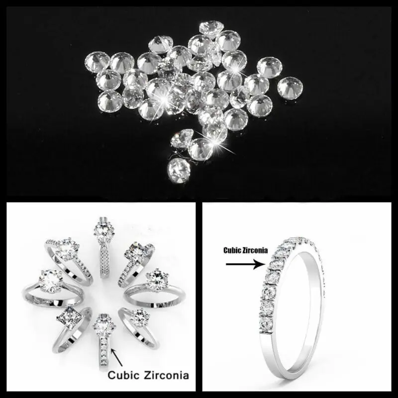 100/500pcs 2mm AAA Grade White Loose Cubic Zirconia Stone Round Cut Zircon Stone For Jewelry Clothes DIY Decoration Gem