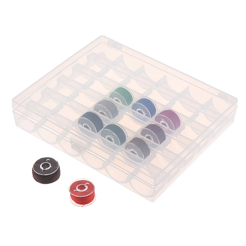 1Pc 36 Spools Empty Bobbins Storage Box Sewing Accessories Tools Plastic Sewing Machine Bobbin Case Knitting Needle Organizer