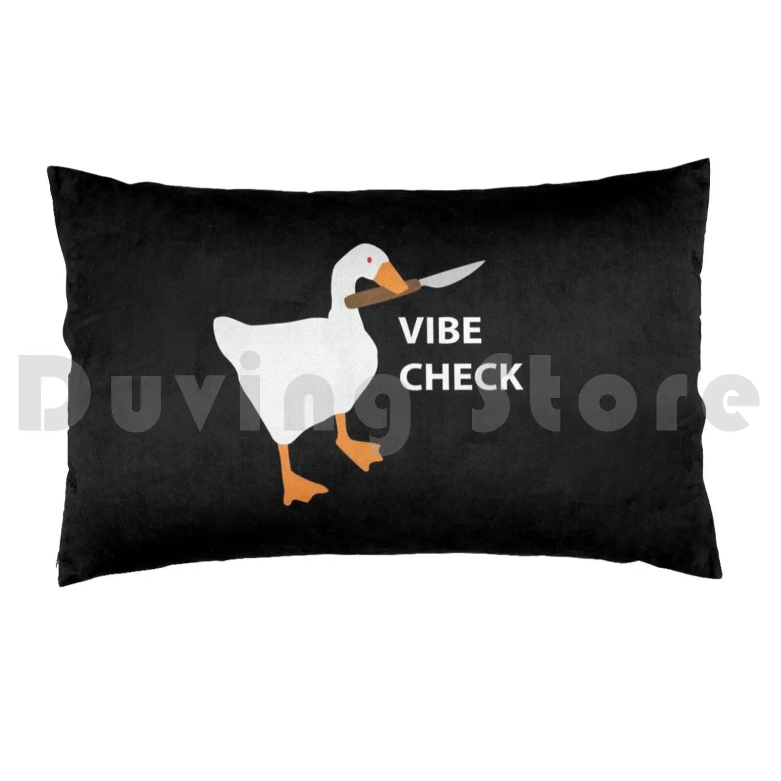 The Goose Demands A Vibe Check ( Black Version ) Pillow Case DIY 50*70 Vibe Check Vibe Vibing Untitled