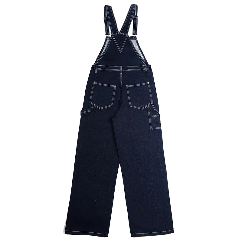 New Primary Color Denim Overalls Trousers Men\'s Outdoor Trekking Climbing Travel Labor Training Hiking Striped Jumpsuit Pants