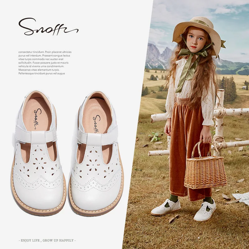 2020new Autumn New Girls Sweet Fashion Princess Shoes Custom Leather Soft Bottom Girls' Leather Shoes Kids Shoes for Girl