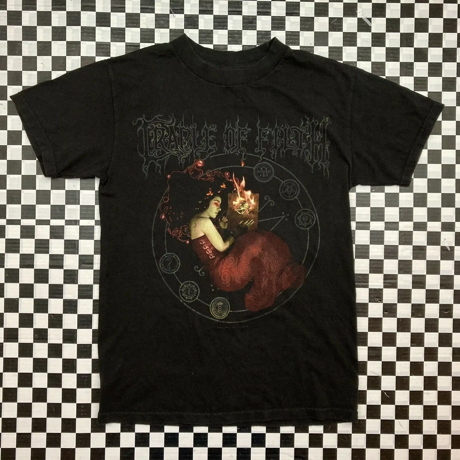 Y2K 00s Cradle of Filth Hardcore Metall Grunge Rock Band T Hemd Männer S Schwarz Rare