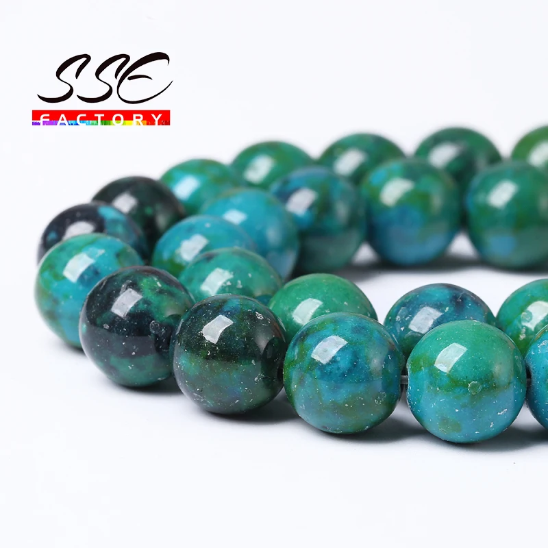 wholesale Natural Chrysocolla Round Loose Spacer Beads Natural Stone Beads 15