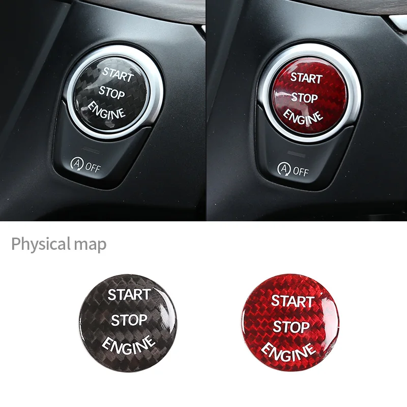 

For BMW G/F Chassis Series F01/F06/F10/F20/F30/F15/F16/G30/G38 Carbon Fiber Car Engine START STOP Button Cover Trim Accessories