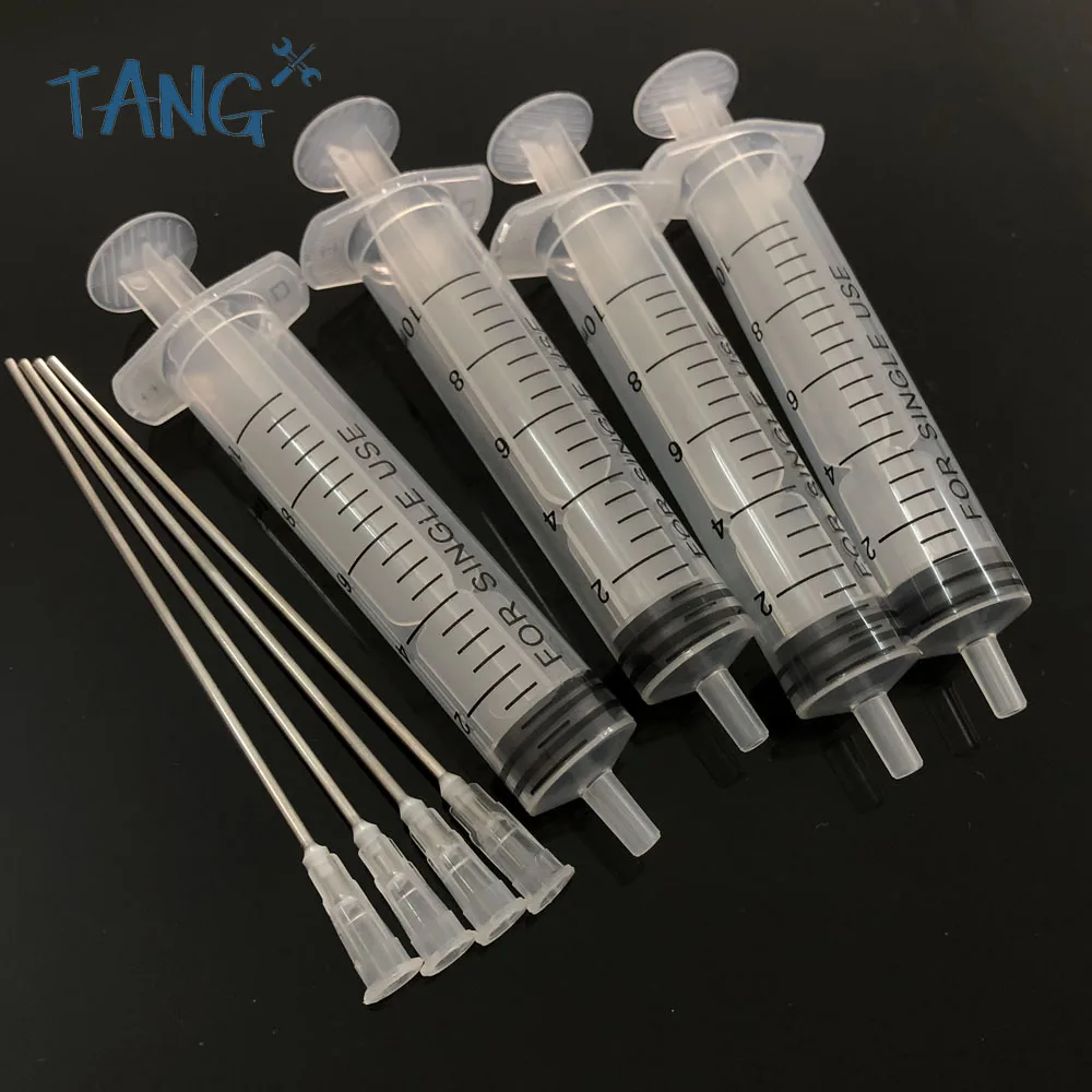 4PCS Ink Refill Tool 10ml Syringe With Blunt Needle For EPSON Canon HP Brother CISS Tank Refillable Cartridge Refilling Ink Kit