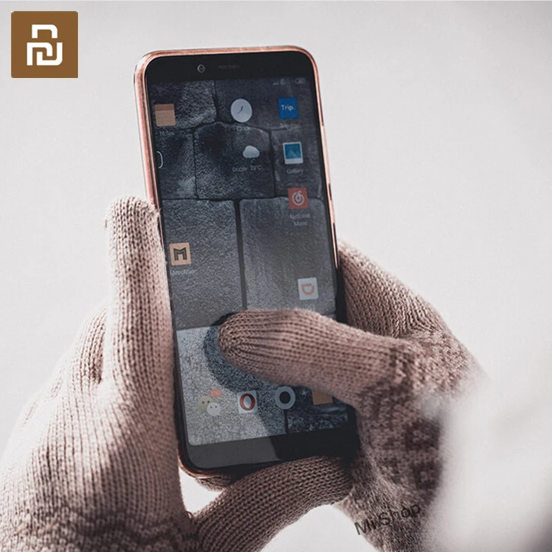 Xiaomi Gloves FO Finger Touch Screen Gloves for Women Men Winter Warm Velvet Gloves For Screen Phone Birthday/Christmas Gift