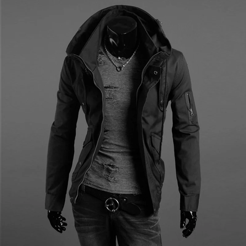 Men\'s Casual Hooded Jacket, Youth Jacket, Korean Version of the Spring and Autumn, All-Match Jacket, New, 2021