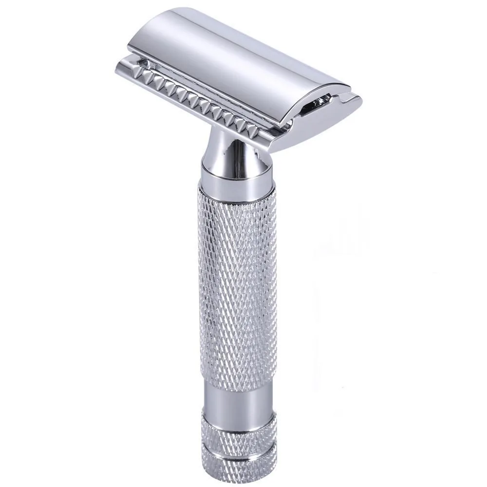 Double Edge Safety Razor with Blades Portable Detachable Mens Shaving Razors Classic Metal Manual Shavers Hair Removal Shaver