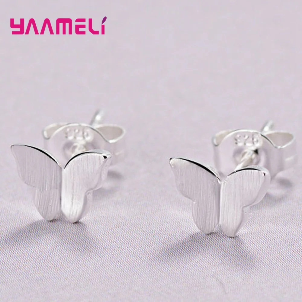 925 Sterling Silver Ear Brincos Pendientes Stud Earrings for Woman Girl Party Accessory Fashion Jewelry Animal Cross Star Design