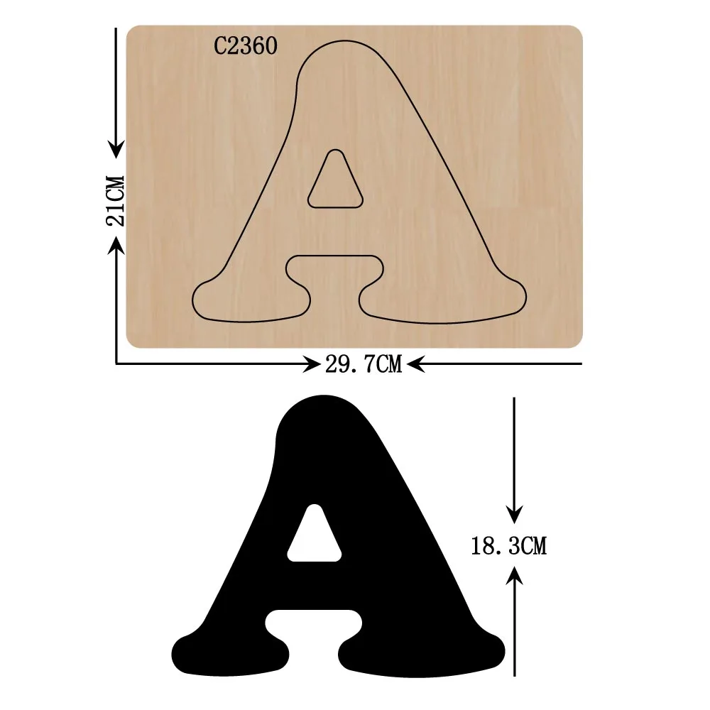 

Деревянные штампы большого размера для скрапбукинга, новые буквы от А до Я, C-2360, вырубные штампы, несколько размеров