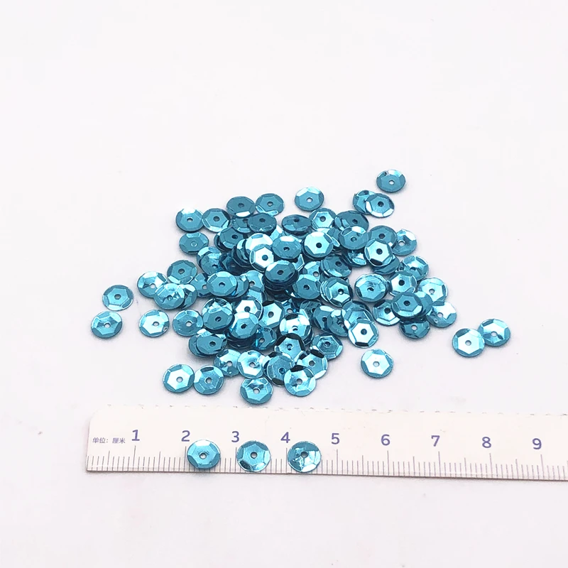 10g/Bag 6mm Laser Round Concave Sequins  PVC Craft Paillettes Sewing Wedding Dress Clothing DIY Handmade Lentejuelas Accessories