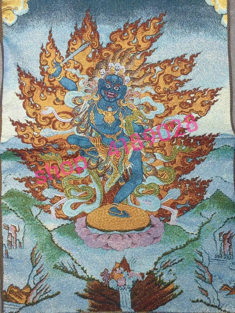 Tibetan Buddhist Thangka embroidery, immovable King Buddha statues, home decoration murals