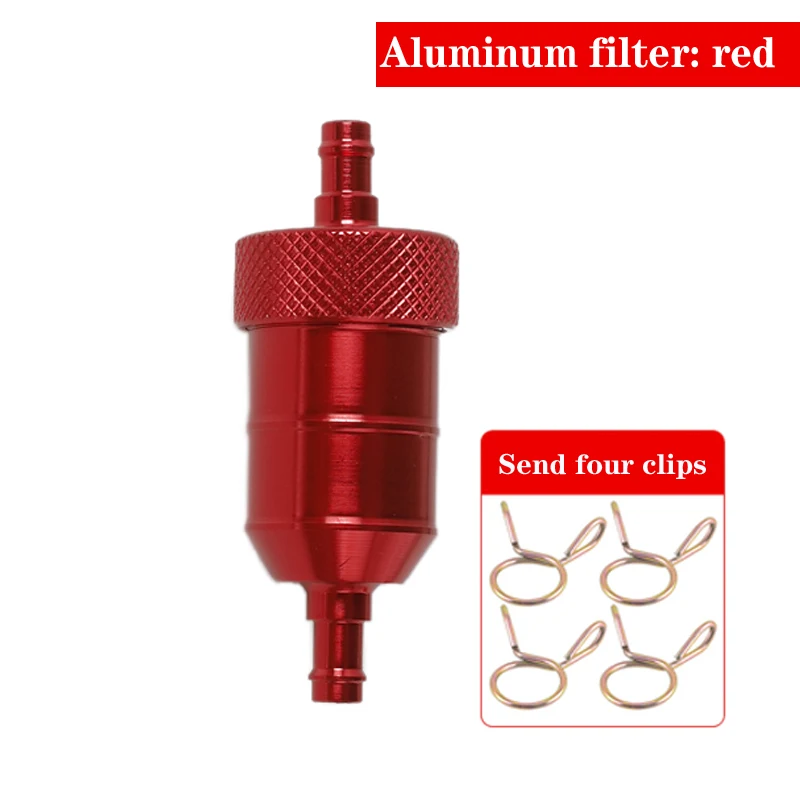 Universal 8mm Petrol Gas Fuel Filter Cleaner Aluminum Alloy Motorcycle Pit Dirt Bike ATV Oil Gas Fuel Gasoline Oil Filter