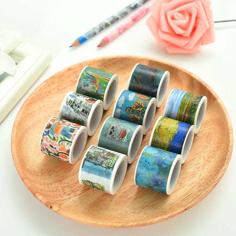 1 Roll Vintage Washi Tape Cute Colorful Art Decoration Diy Scrapbooking Masking Tape Japanese Stationery Stickers