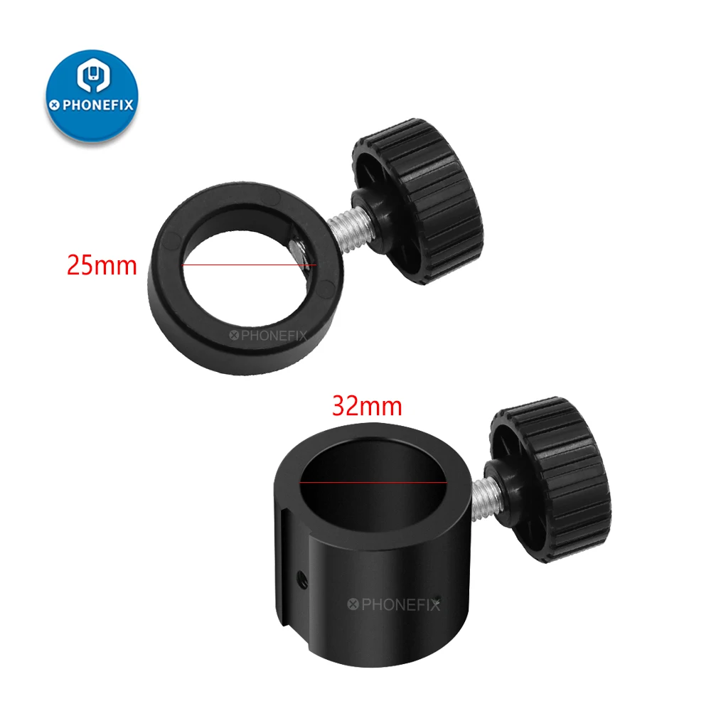 Industrial Stereo Microscope Video Camera Stand Holder Metal Pillar Bar 25mm 32mm Fixing Ring with Screw for Microscope Parts