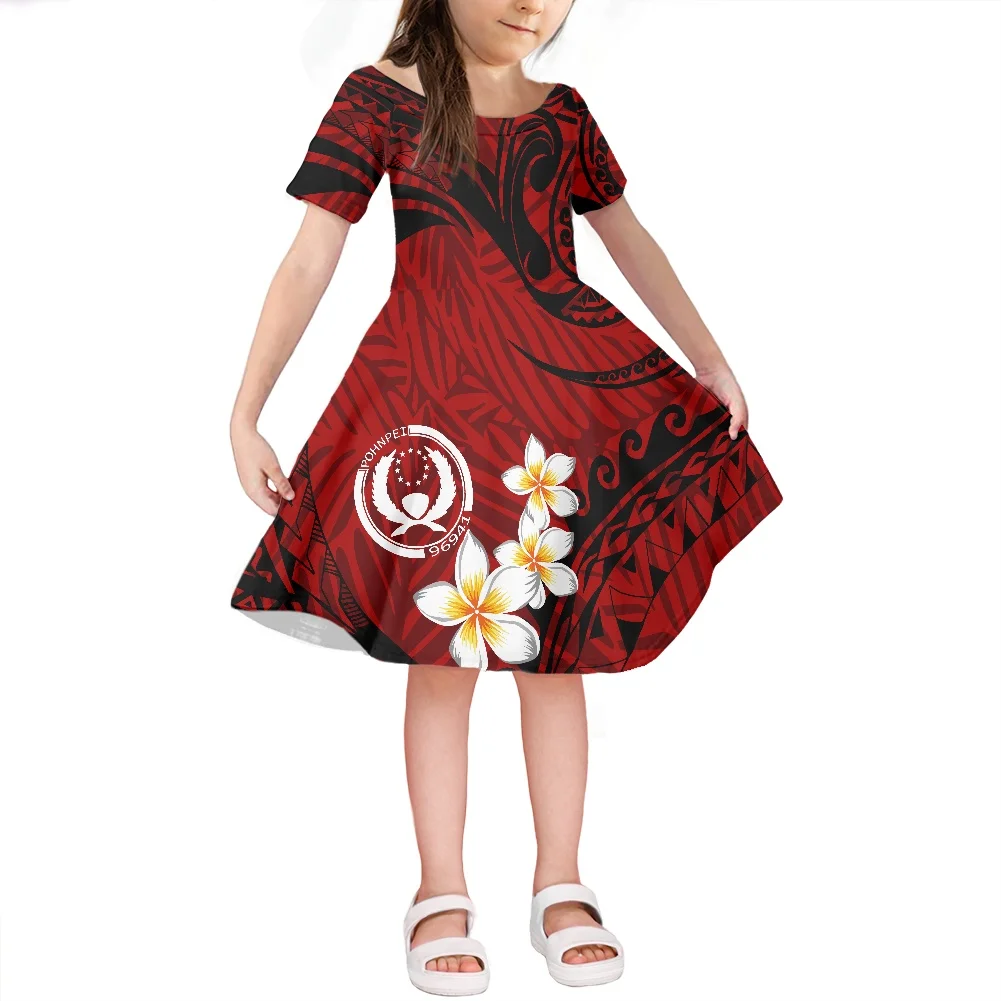 Samoan-女の子のための部族のドレス,新しいファッション,ショートスカート,子供服,卸売,コレクション2021