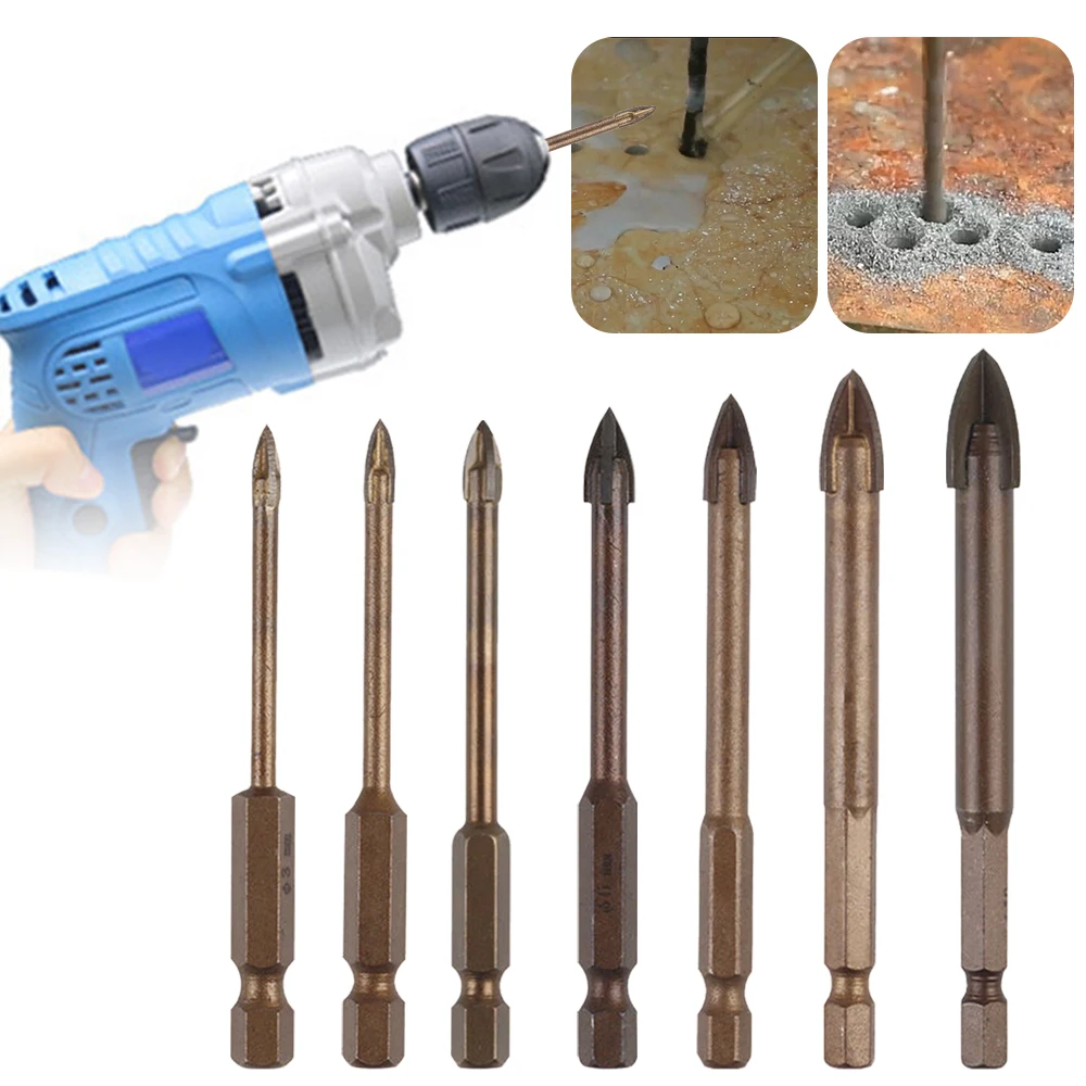 7Pcs Efficient Universal Drilling Tool Cemented Carbide Drill Bit Ceramic Brick Wall Hole Opening Power Utility Tools Accessori