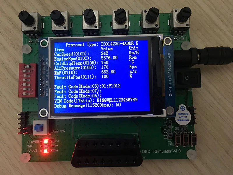 Symulator OBD pojazdu / emulator ECU 0,96-calowy ekran OLED obsługuje J1939