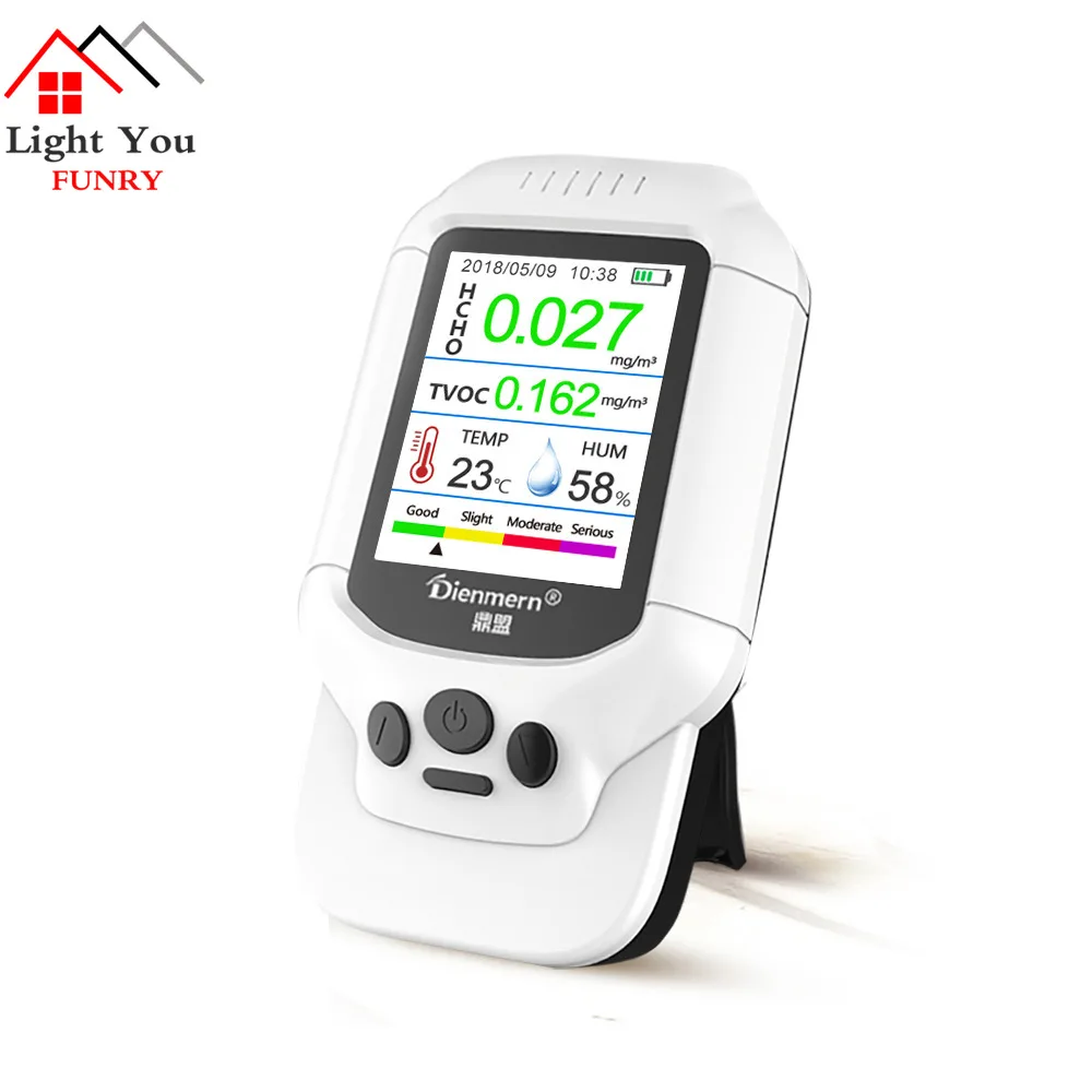 Temperature Humidity Meter Gas Analyzer Home Protection  Air Quality Monitor HCHO TVOC Detector