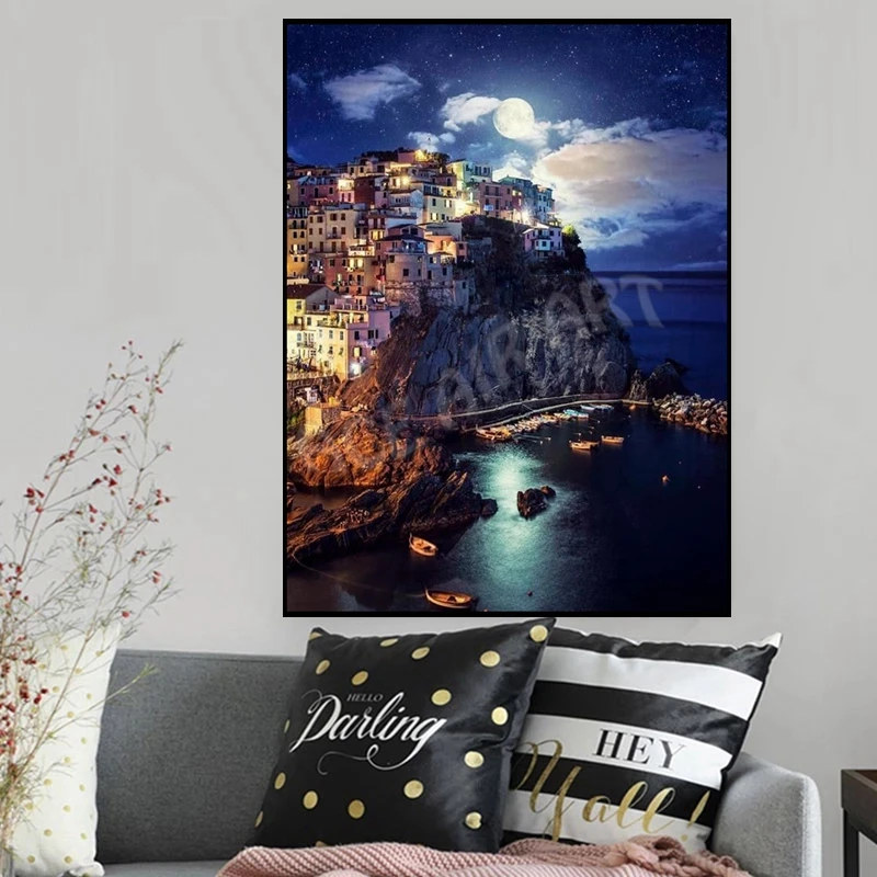 Diamond Painting Barcelona Landscape, Spain Guell Park 5D DIY Art Full Drill Cross Stitch Scenery Mosaic Embroidery Home Decor