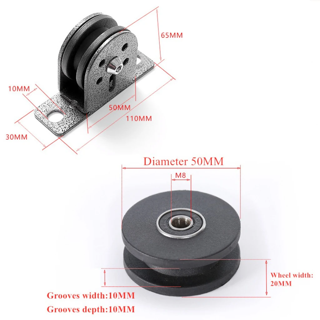 Bloque de polea de una sola rueda sólida de alta resistencia, máquina de Cable de Fitness para el hogar, construcción DIY, 661lbs