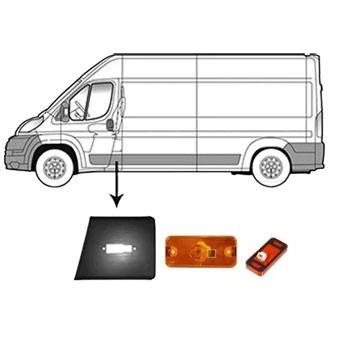 SIDE WALL CHEETAH BAND & MIRROR SIGNAL LEFT BOXER-JUMPER-DUCATO 2006- 8547.W5 & 6303.A1-6303.A0