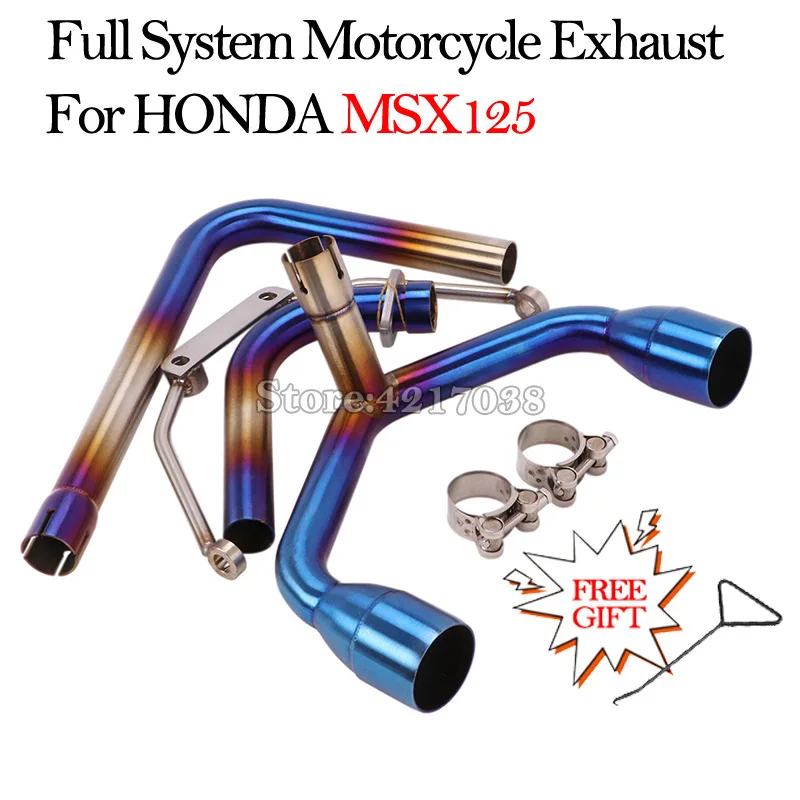 Slip On Motorcycle Double Exhaust Escape Moto Tube Modified Muffler Front Connection Mid Link Pipe For HONDA GROM MSX125 MSX 125