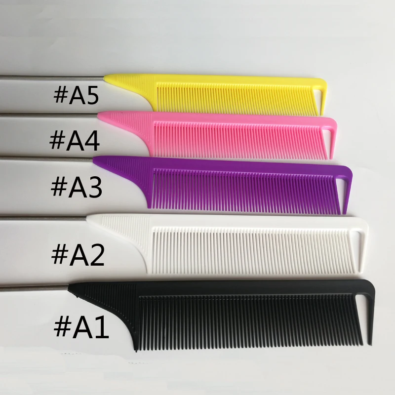 Professional Pointed Tail ผมจัดแต่งทรงผมหวีป้องกันไฟฟ้าสถิตย์แปรงย้อมผมตัดผมเข็มเหล็ก Pin Rat Tip Combs อุปกรณ์ตัดผม