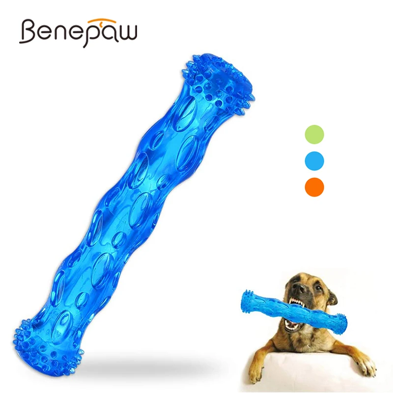 Benepaw Bite Resistant Rubber Dog Bones Teeth Cleaning Nontoxic Floatable Squeaky Pet Toys For Small Medium Big Dog Chew