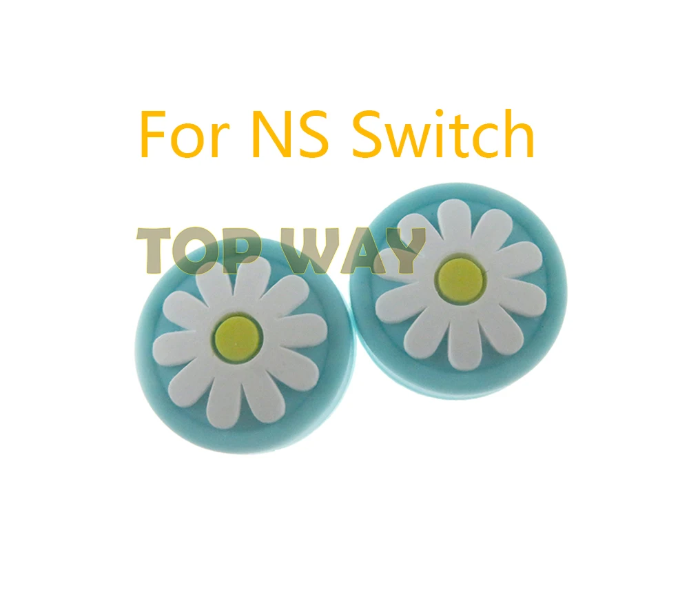 100PCS Chrysanthemum Bear Flower Thumb Stick Grip Cap Joystick Cover For Nintend Switch Lite NS JoyCon Thumbstick Case