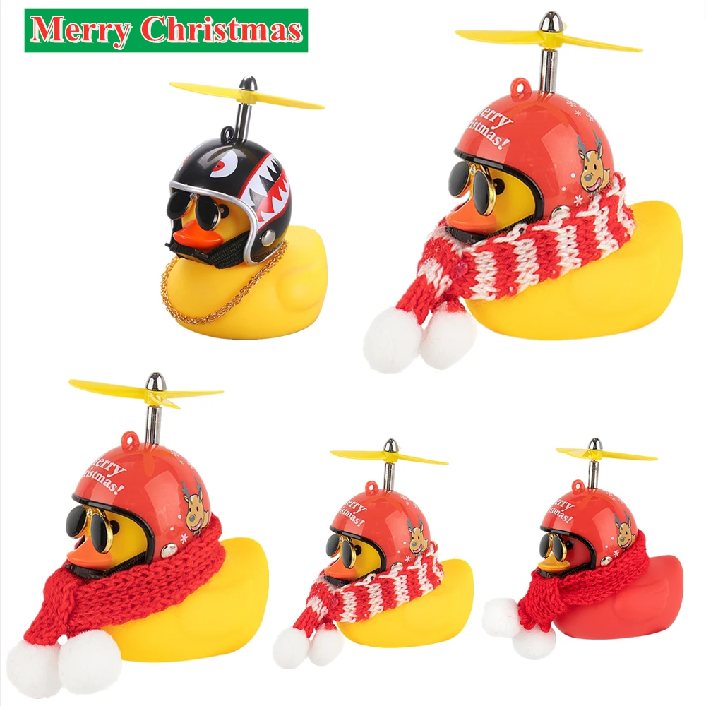 Christmas Gift Red Yellow and Black Duck Helmet Broken Wind Gift Cute Car Interior Accessories Car Ornament Cycling Decoration