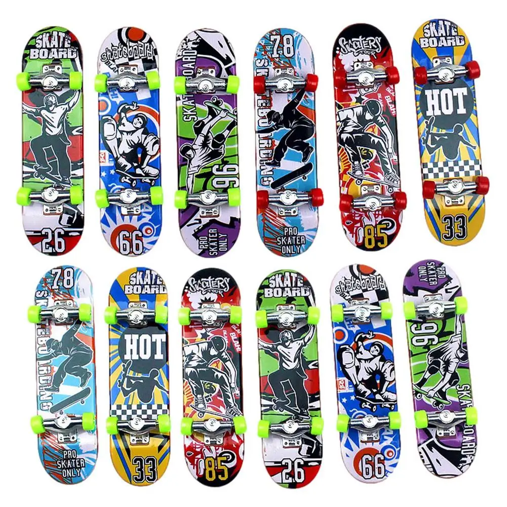 1 PC Random Color Finger Skateboard Mini Fingerboard Skate Truck Skating Board Table Game Novelty Toys For Boys Kid Children