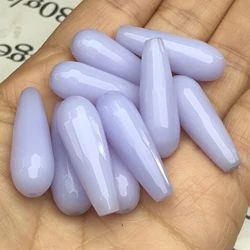 10x30mm Natural Water Drop Faceted Purple Chalcedony Jades Stone Loose Spacer Beads For Jewelry Making Diy Bracelet Earrings