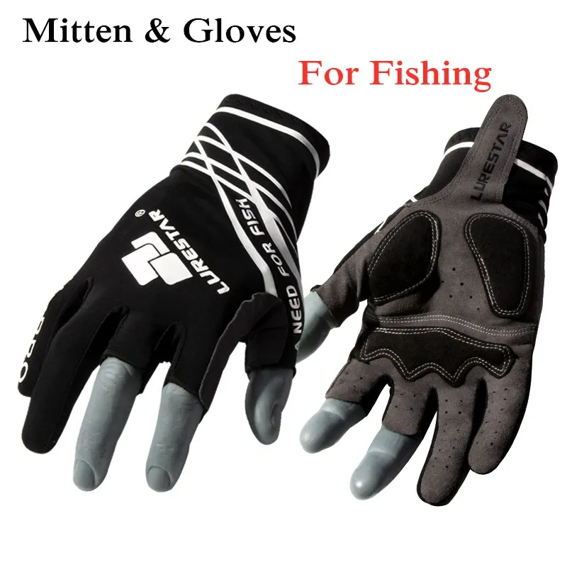 Fishing Gloves Men Outdoor Riding Camp Hunting Glove Lycra Microfiber Leather Stretch Wear-resistant Non-slip Half Finger Mitten