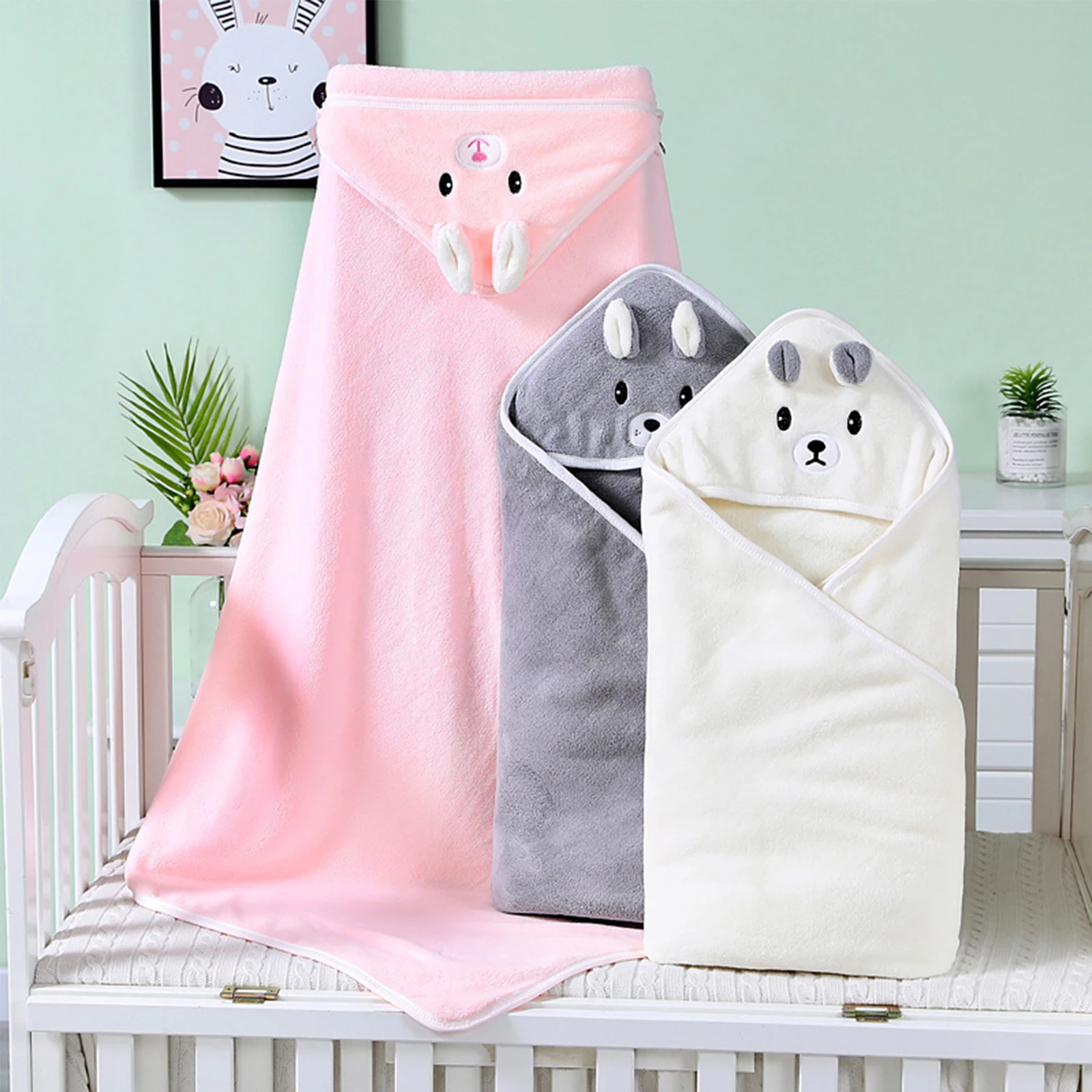 

Newborn Baby Hooded Towels Super Soft Bath Towel Toddler Blanket Sleeping Swaddle for Infant baby 80*80cm Baby Bath Towel