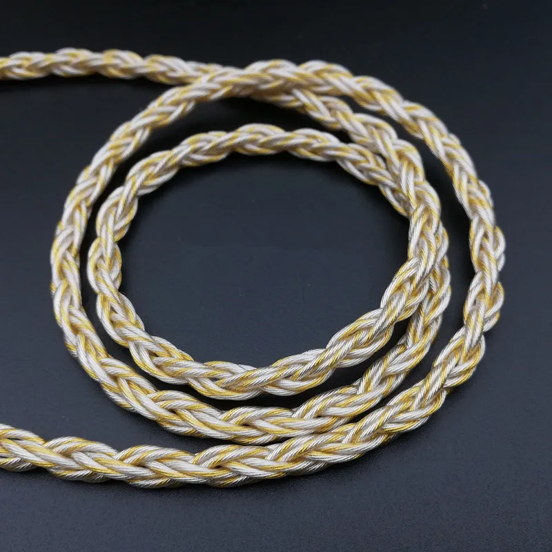 

8-strand bold gold-silver mixed twist headset upgrade wire gold-silver wire upgrade wire 500 core outer diameter 5.0MM