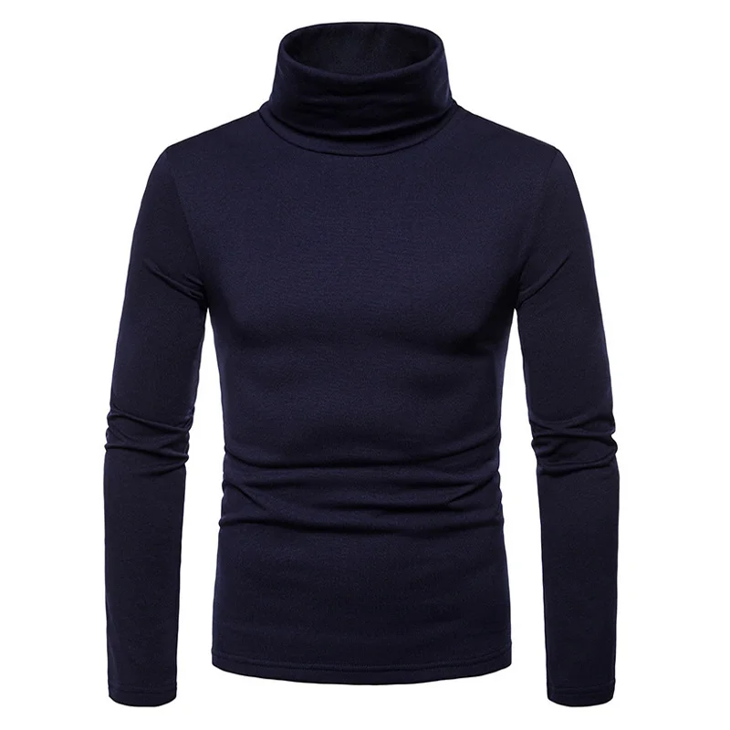 Sweter z dzianiny jesień zima mężczyźni nowy Casual wąska z dzianiny sweter mężczyźni komfort cienkie swetry z golfem jednolity sweter Pull Homme