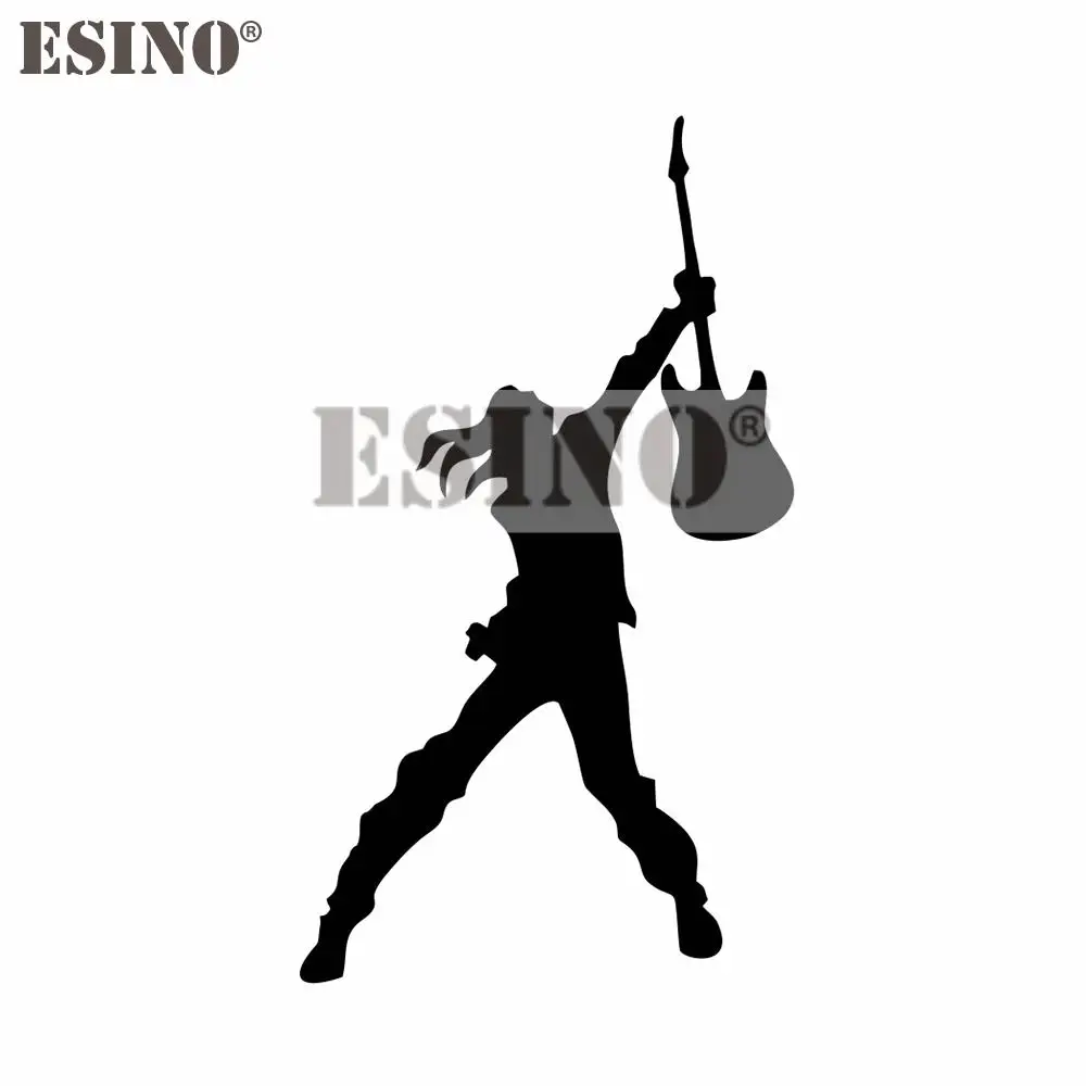 Car Styling Guitarist Man Electric Guitar Acoustic Bass Music Decorative Decal PVC 3D Carving Car Body Sticker Pattern Vinyl