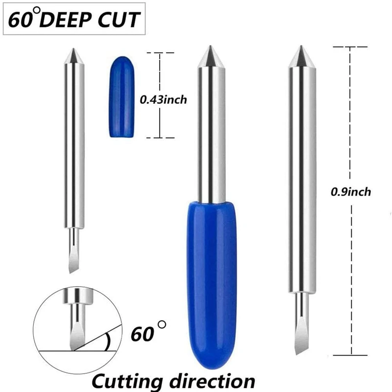 50PCS Deep Cut Blades for Cricut Explore Air 2 Air Maker Expression Vinyl Fabric 60 Degree Cutting Blades Replacement