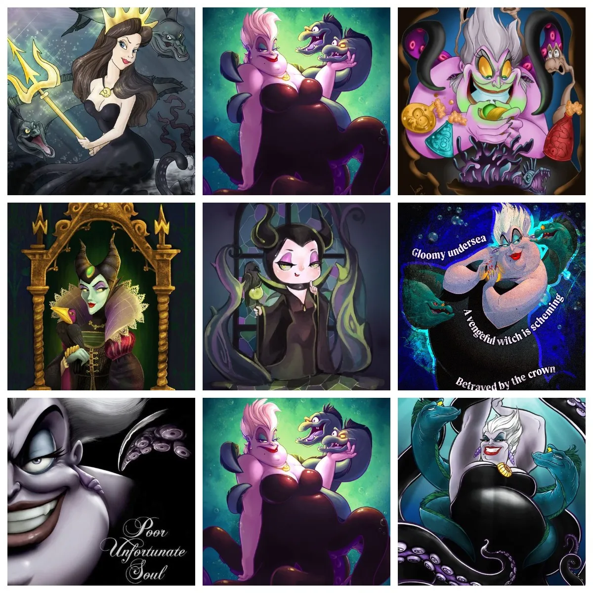 Disney 5D DIY Diamond Painting Cartoon Villain Evil Witch Maleficent Embroidery Abstract Art Mosaic Full Drill Home Decor Gifts